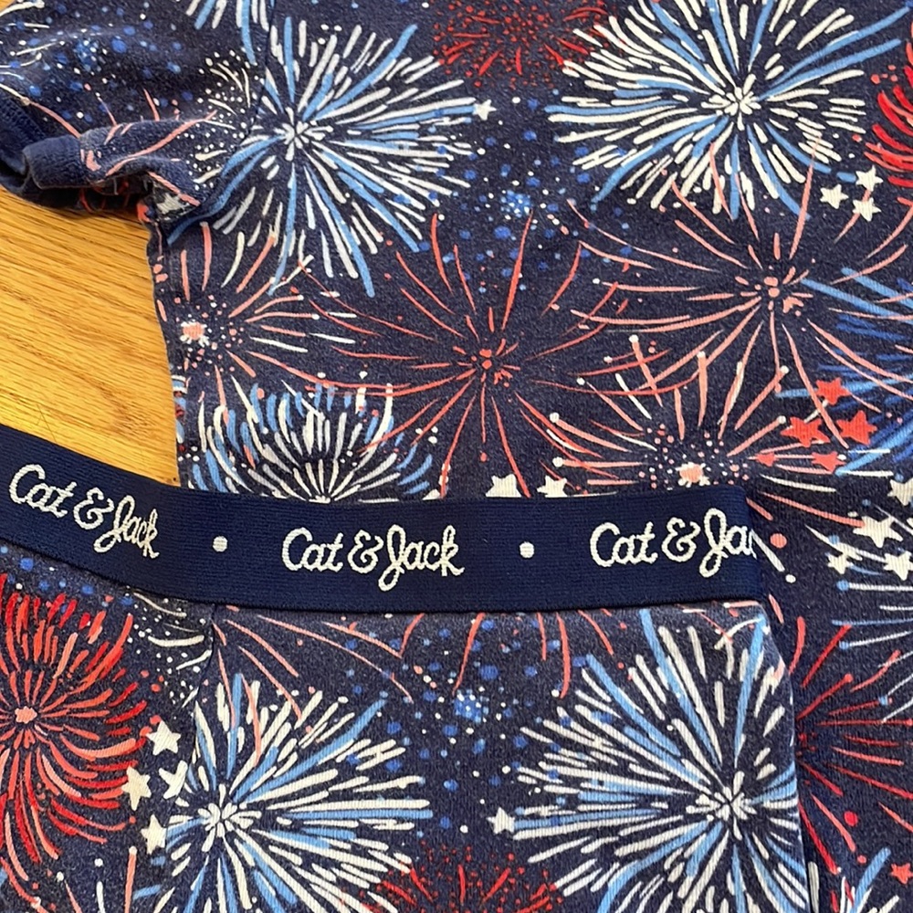 Cat & Jack fireworks pajama set size 10 - Picture 2 of 3